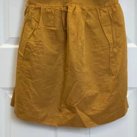 By | Anthropologie Mustard V-neck Plunge Mini Ruffled Sleeve Tunic Mini Small - Picture 4 of 4